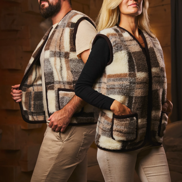 Kamizelka zimowa Ciepły Bezrękawnik Tradycyjny Kożuszek