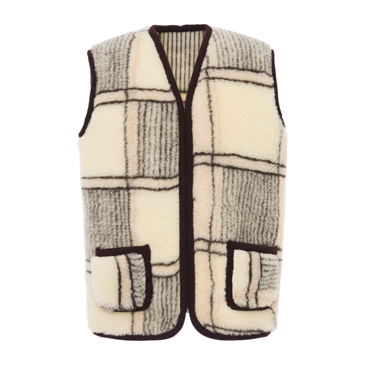 Kratkowy bezrękawnik Kamizelka w kratę Uniwersalna Kamizelka na Zimę - numer 523