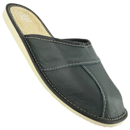 Szare pantofle męskie, łączone z 4 elementów - numer 185