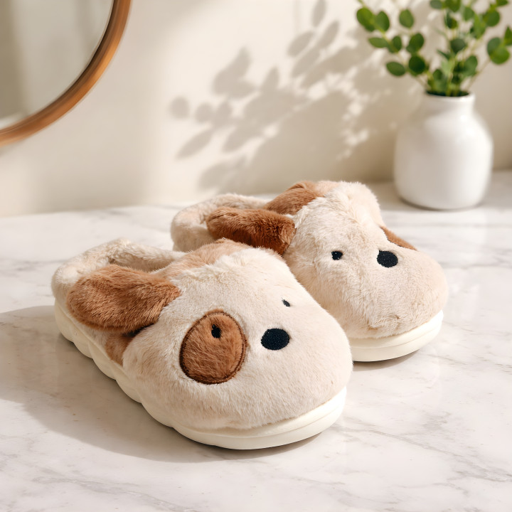 Dziecięce kapcie domowe "Piesek" Miękkie kapcie dla dzieci