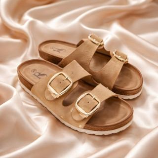 Kapcie buty na klamrę damskie domowe laczki