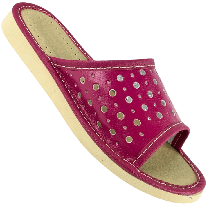 Fioletowe lekkie kapcie damskie, domowe obuwie dla Pań - numer 024