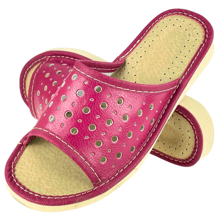 Fioletowe lekkie kapcie damskie, domowe obuwie dla Pań - numer 024