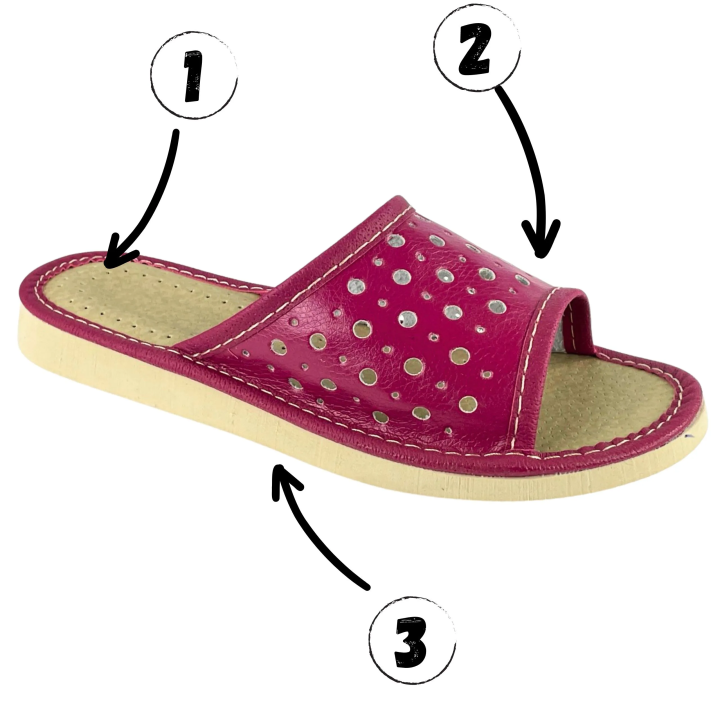 Fioletowe lekkie kapcie damskie, domowe obuwie dla Pań - numer 024