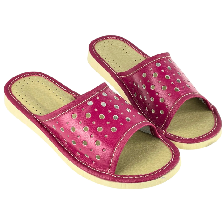 Fioletowe lekkie kapcie damskie, domowe obuwie dla Pań - numer 024