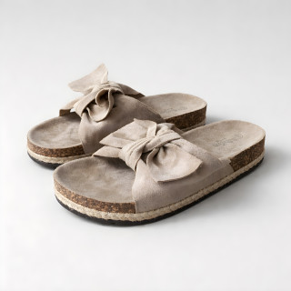 Kapcie damskie z kokardą Wygodne buty damskie