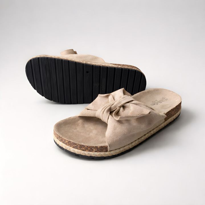 Kapcie damskie z kokardą Wygodne buty damskie