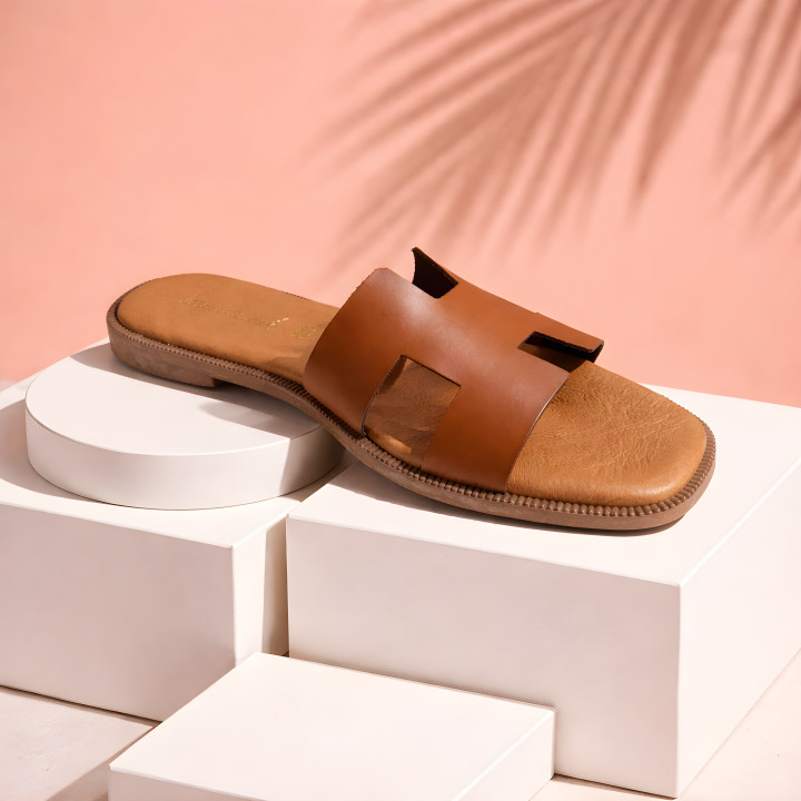 Wygodne kapcie domowe damskie Skórzane obuwie