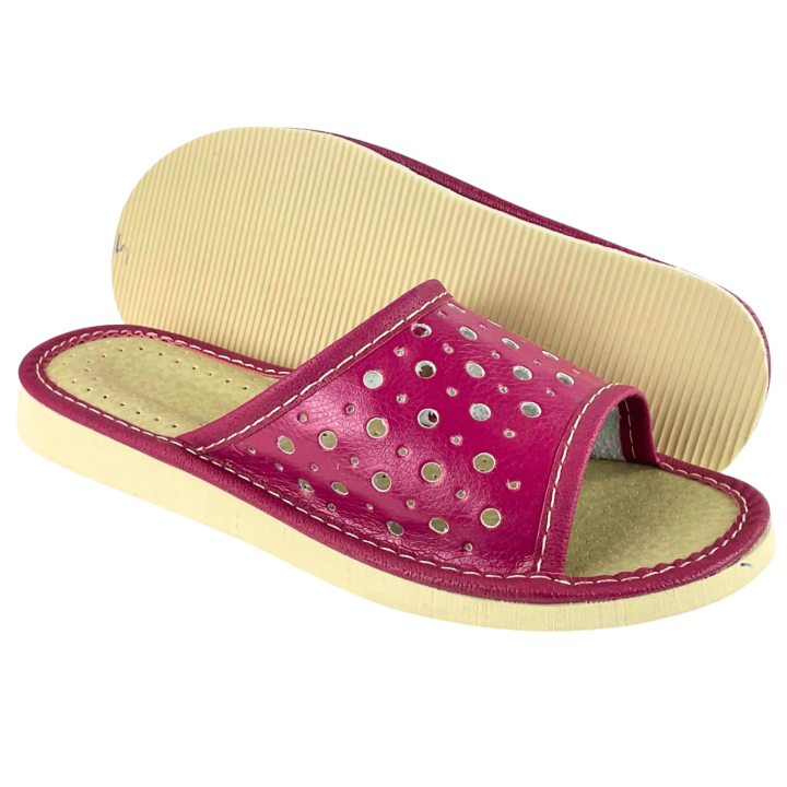 Fioletowe lekkie kapcie damskie, domowe obuwie dla Pań - numer 024