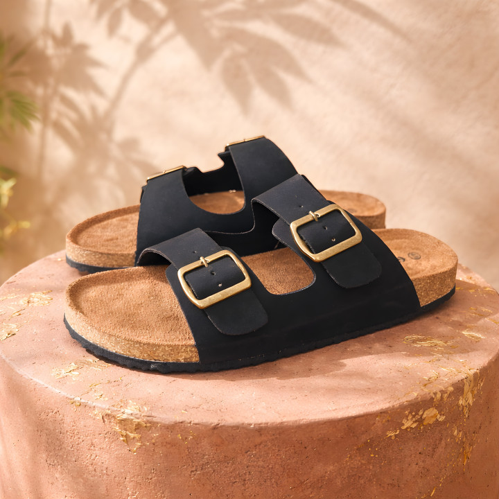 Męskie kapcie domowe Wygodne buty domowe z klamrą