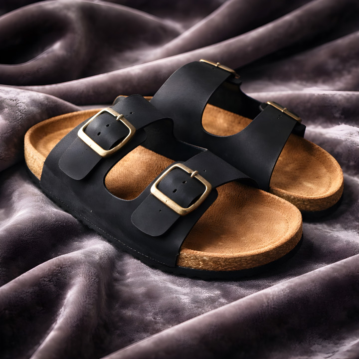 Męskie kapcie domowe Wygodne buty domowe z klamrą