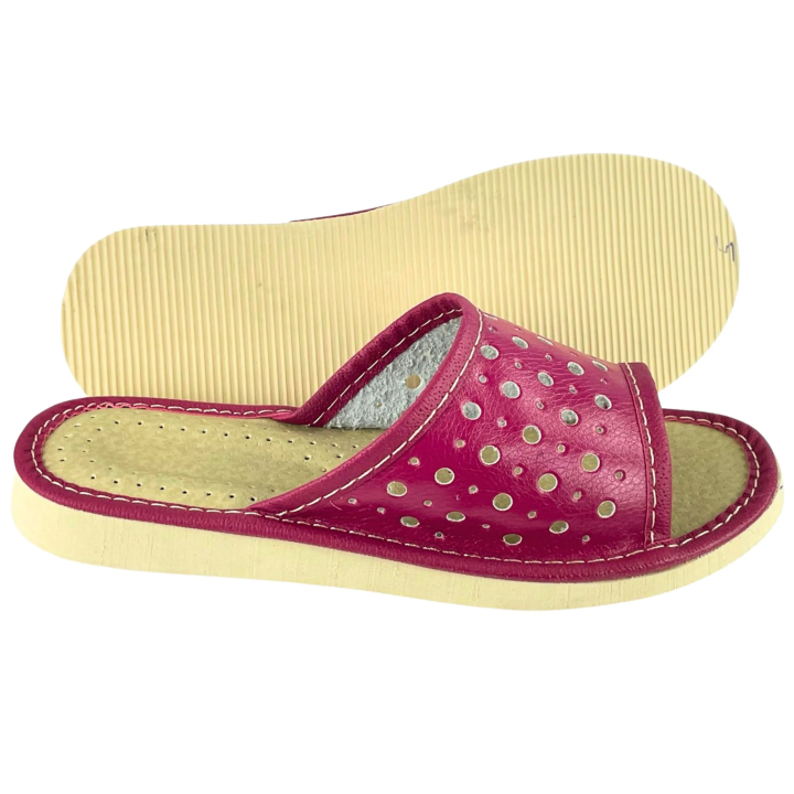 Fioletowe lekkie kapcie damskie, domowe obuwie dla Pań - numer 024