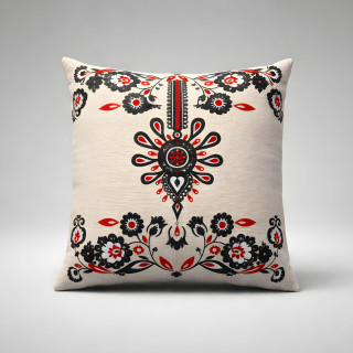 Poszewka na poduszkę, Poszewka beżowa w stylu góralskim