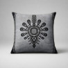 Poszewka w stylu regionalnym, szara poszewka dekoracyjna