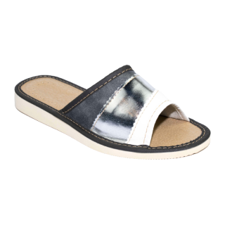 Damskie pantofle domowe trzykolorowe laczki damskie