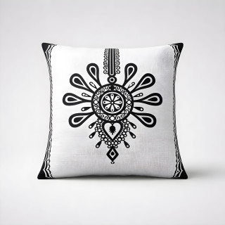 Góralska poszewka na poduszkę, poszewka dekoracyjna biała