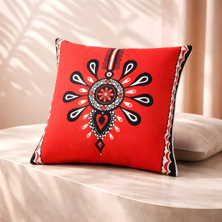 Poszewka dekoracyjna z parzenicą, Czerwona poszewka góralska