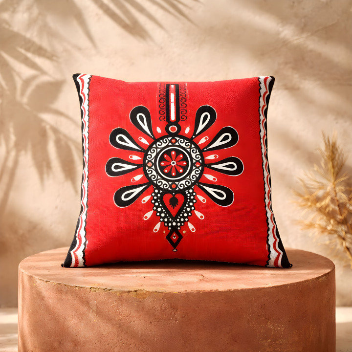 Poszewka dekoracyjna z parzenicą, Czerwona poszewka góralska