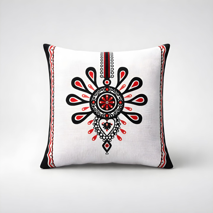 Poszewka na poduszkę, Poszewka biała w stylu góralskim