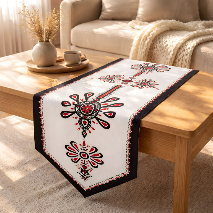 Bieżnik z parzenicą, biały bieżnik góralski