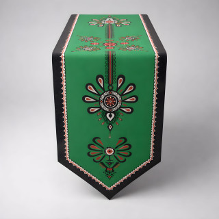 Bieżnik dekoracyjny zielony, bieżnik w stylu góralskim