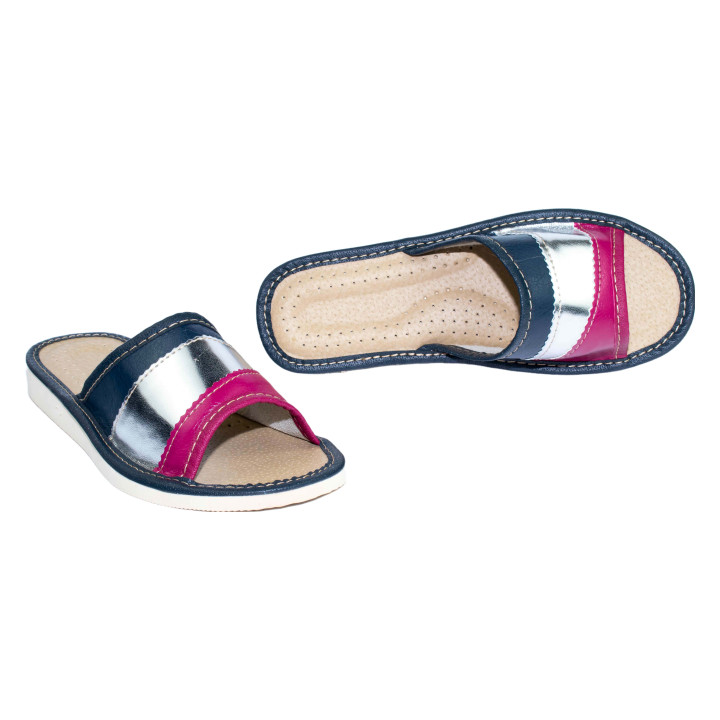 Kolorowe wygodne papcie domowe damskie, wygodne lacie domowe - numer 029