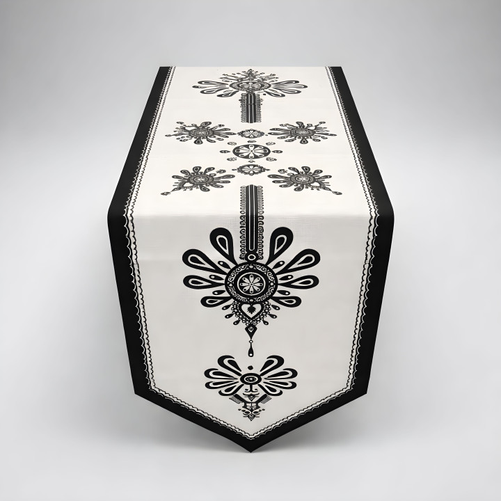 Bieżnik dekoracyjny, Czarno-biały góralski bieżnik