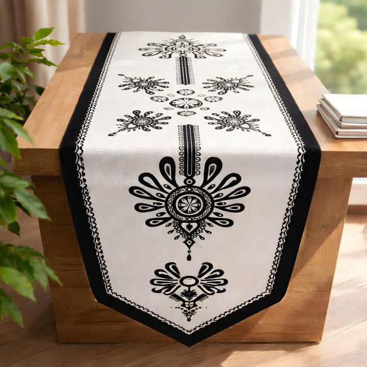 Bieżnik dekoracyjny, Czarno-biały góralski bieżnik