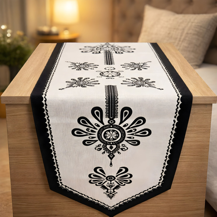 Bieżnik dekoracyjny, Czarno-biały góralski bieżnik