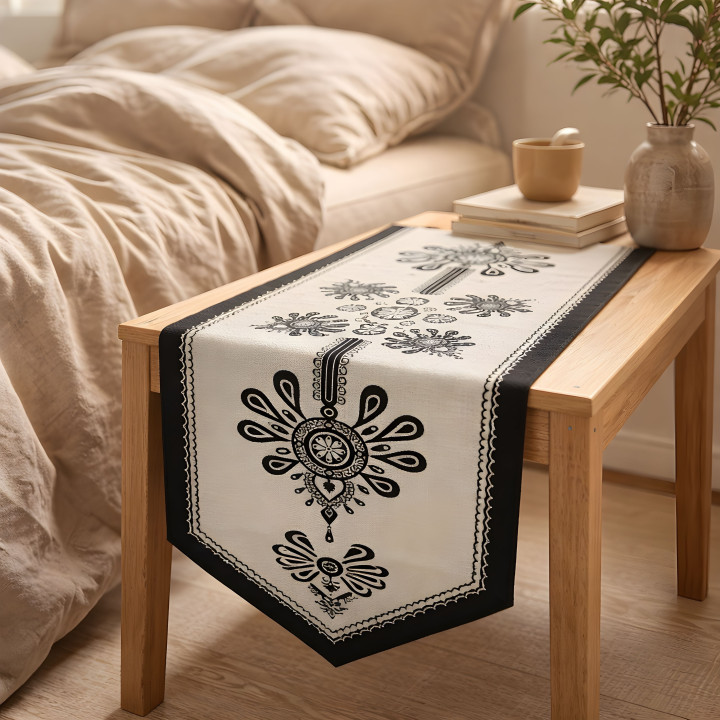 Bieżnik dekoracyjny, Czarno-biały góralski bieżnik