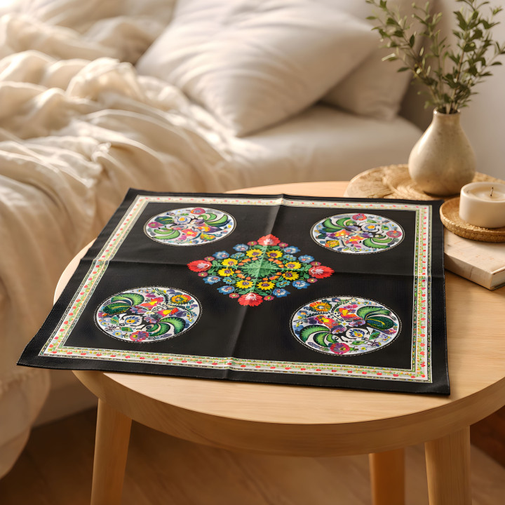 Serweta czarna, Serweta styl łowicki