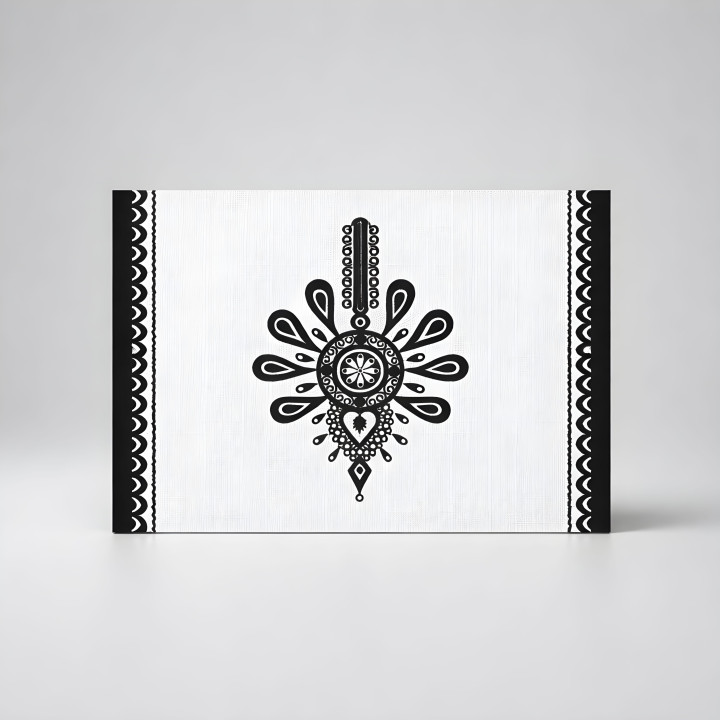 Podkładka na stół, Biało-czarna podkładka z parzenicą