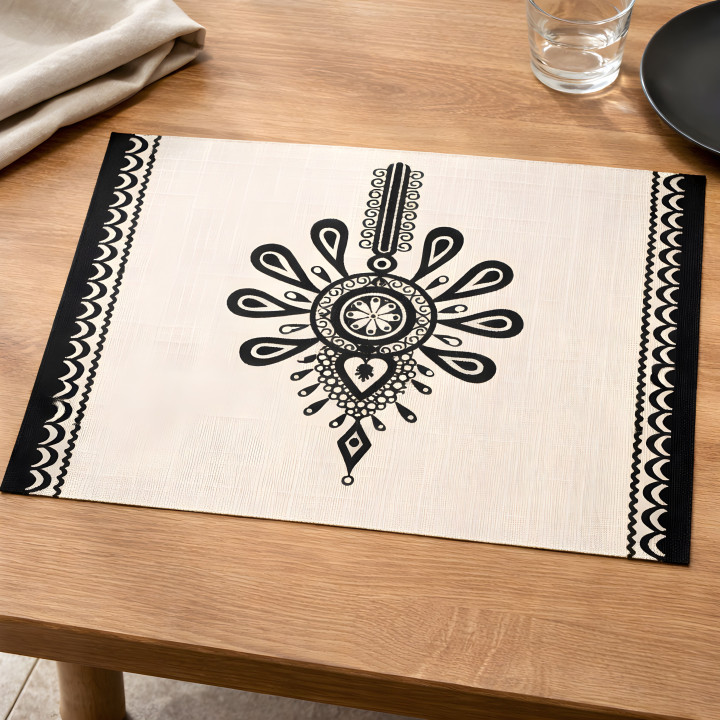 Podkładka na stół, Biało-czarna podkładka z parzenicą