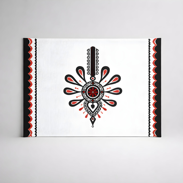 Podkładka biało-czerwona, Podkładka ozdobna góralska