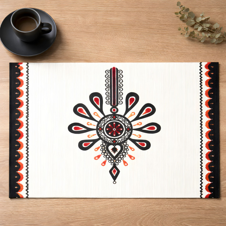 Podkładka biało-czerwona, Podkładka ozdobna góralska