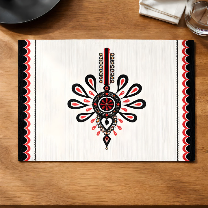 Podkładka biało-czerwona, Podkładka ozdobna góralska