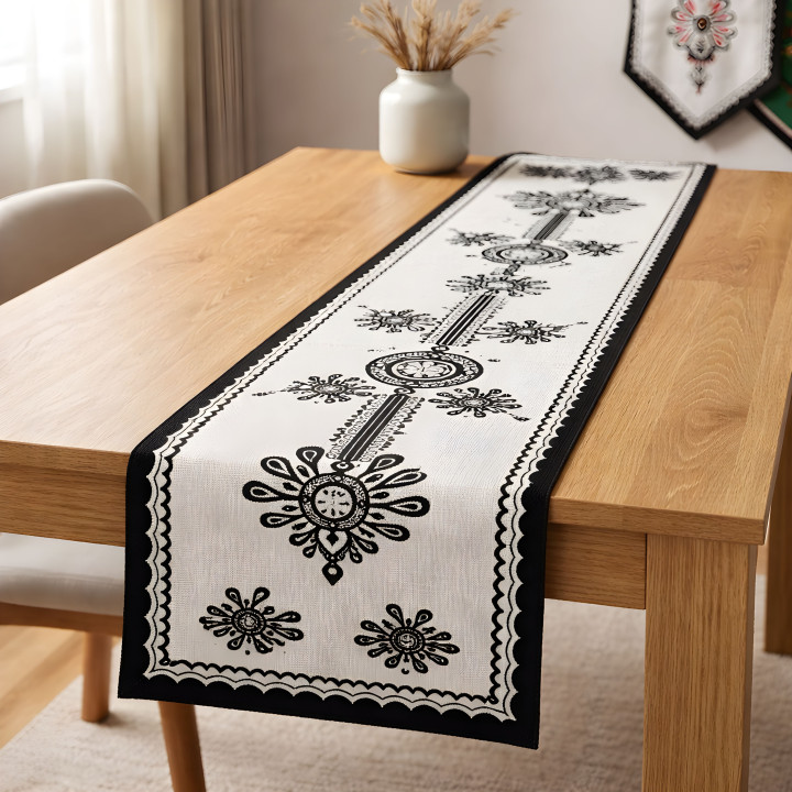 Biały dekoracyjny bieżnik, Bieżnik w stylu góralskim