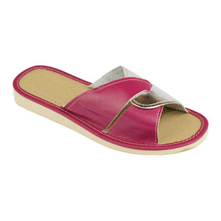 Fioletowo złote laczki domowe, kapcie pantofle damskie