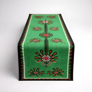 Zielony bieżnik na stół, Bieżnik góralski z parzenicą