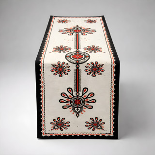 Beżowy bieżnik z parzenicą, Bieżnik dekoracyjny