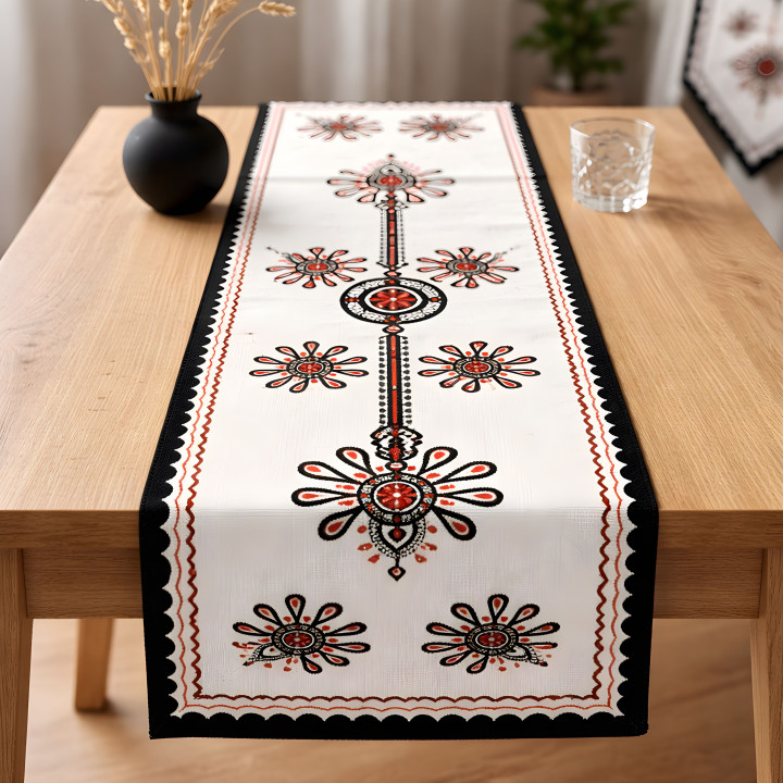 Góralski bieżnik na stół, Bieżnik dekoracyjny biały
