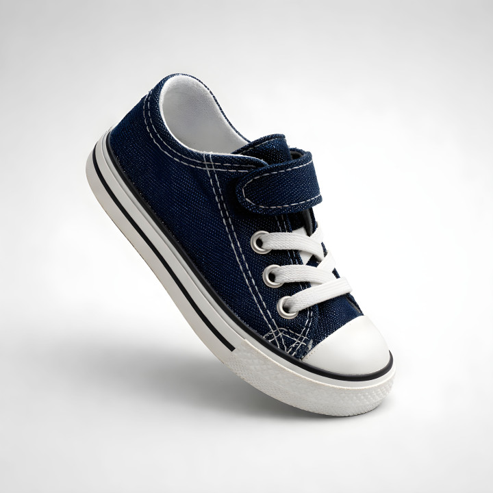 Granatowe trampki dziecięce, Trampki zapięcie na rzepy