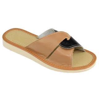 Spokojne pantofle damskie, laczki domowe damskie łączone kolorami