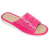 Różowe pantofle damskie domowe "Rozeta", wygodne ciapy damskie domowe