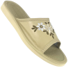 Beżowe pantofle damskie w kwiaty, wygodne kapcie damskie, papcie