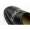 Pantofle męskie czarne z napisem "King" laczki domowe meskie