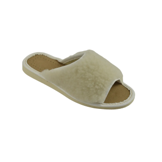 Wełniane kapcie domowe z odkrytymi palcami, stylowe pantofle damskie