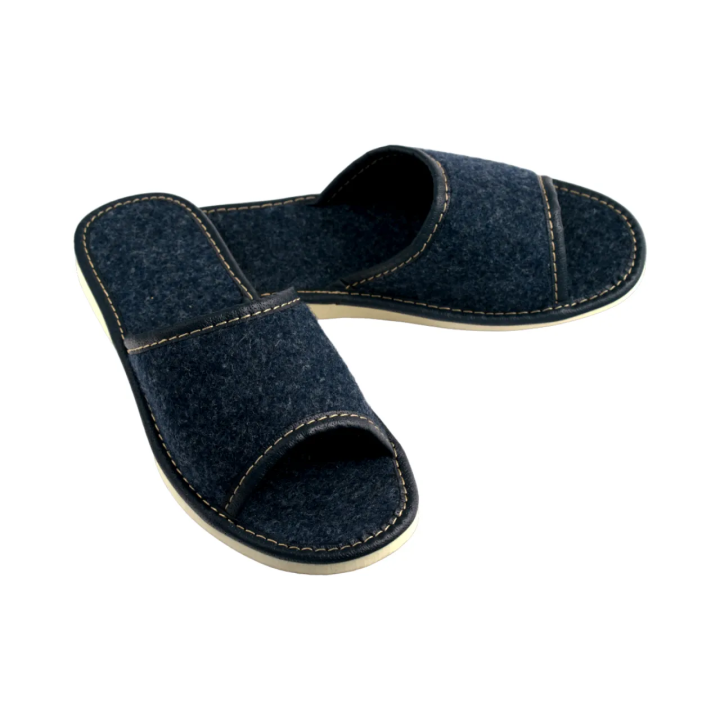 Kapcie damskie z wolnymi palcami, pantofle damskie domowe z filcu