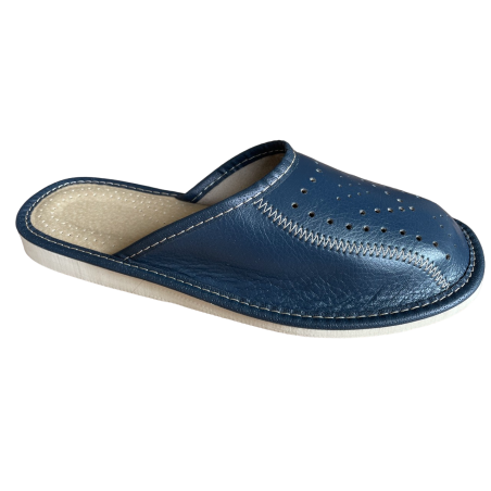 Granatowe papcie domowe męskie, góralskie klapki domowe męskie - numer 125