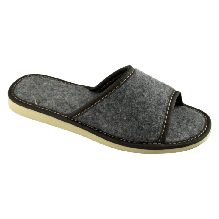 Filcowanie kapcie damskie, 100% naturalny włoski filc, szare kapcie damskie